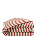 Cotton Percale 120 Threads/cm² Duvet Cover - Rayure Club Rouge