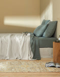 Textured Woven Cotton Bedspread & Throw - Juste Le Naturel
