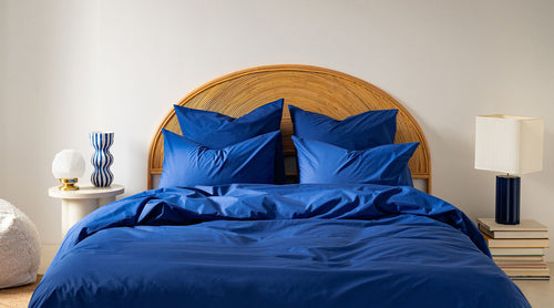 500TC Washed Cotton Sateen Duvet Cover - Electric Blue